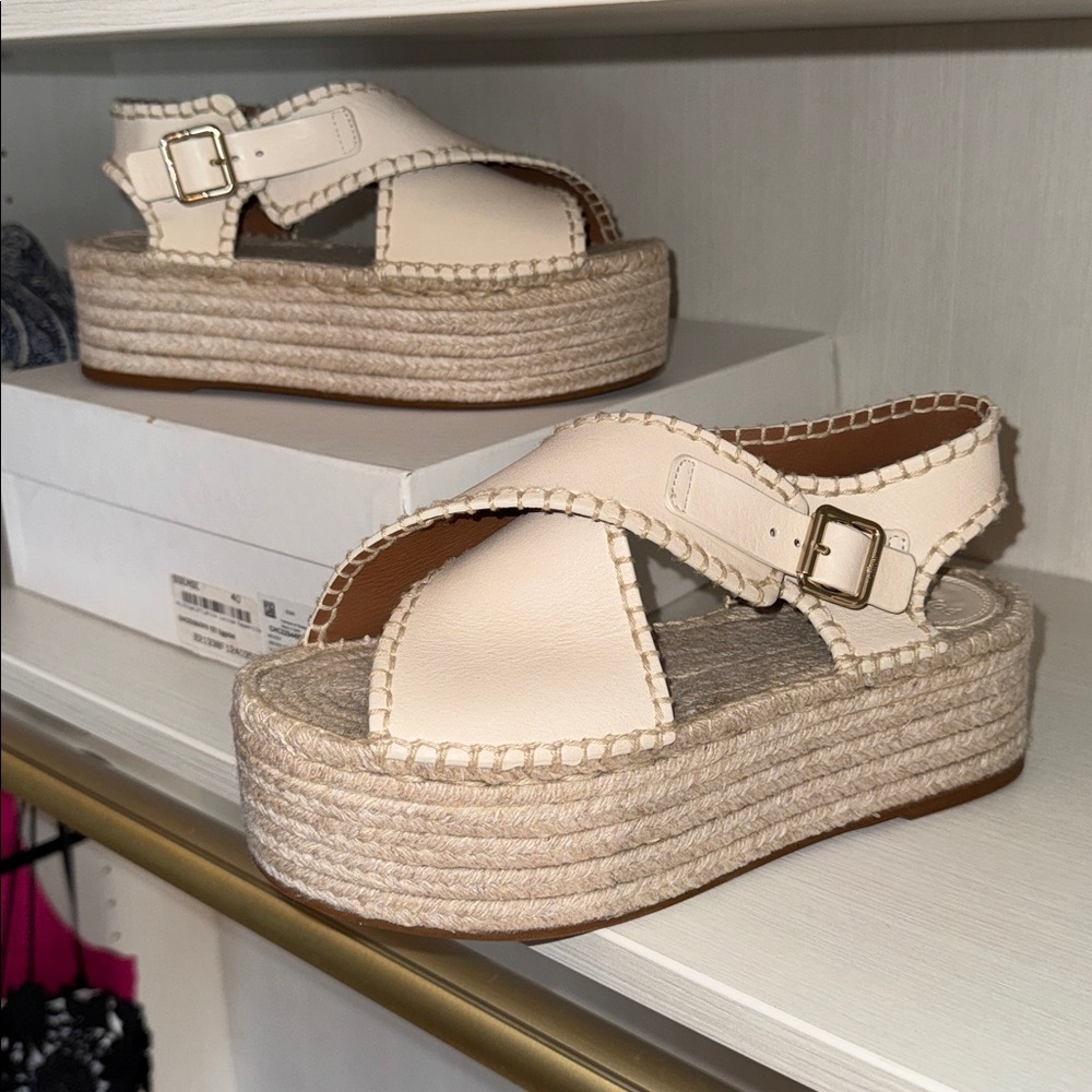 Stunning Chloe espadrille wedge sandal size 40 NEW W BOX